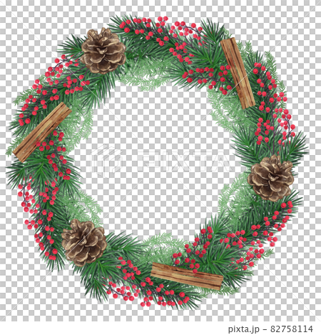 Beautiful Christmas wreath illustration 82758114
