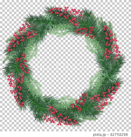 Beautiful traditional Christmas wreath illustration 82758298