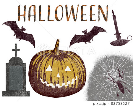 Halloweenビンテージ風イラスト 82758527