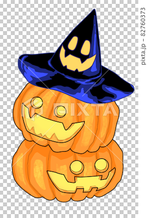 Jack O Lantern 的插圖,一個帶帽子的萬聖節南瓜 Jack O Lantern 的插圖,一個帶帽子的萬聖節南瓜 82760373