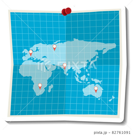 Folded paper world map 82761091
