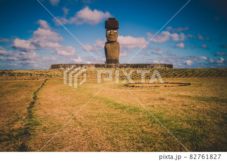 Moai at Ahu Tongariki, Easter island, Chile. 82761827