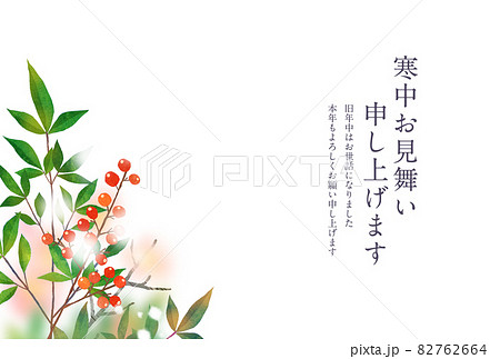 年賀状 寒中見舞い 南天 年賀状 寒中見舞い 南天 82762664