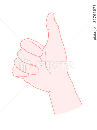 親指を立てた手 線画のイラスト素材 [82762673] - PIXTA