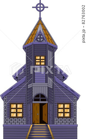 Haunted church building isolated on white background 82763002