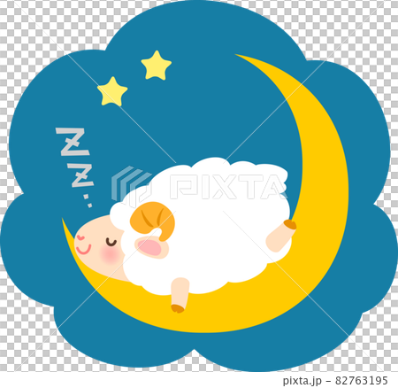 三日月の上で熟睡する羊 三日月の上で熟睡する羊 82763195