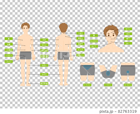 Male full-body illustration, beauty hair removal, vector illustration 82763319