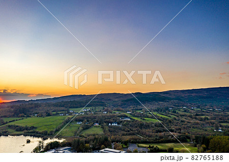 Aerial view of The Lake Eske in Donegal, Ireland 82765188