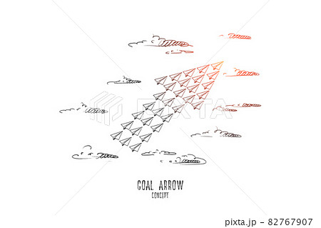 Goal arrow concept. Hand drawn isolated vector. 82767907