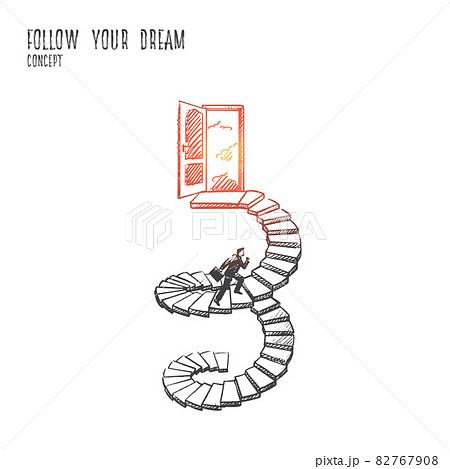 Follow your dream concept. Hand drawn isolated vector. 82767908