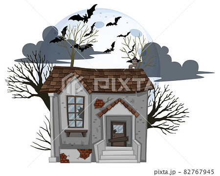 Isolated halloween abandoned house Isolated halloween abandoned house 82767945