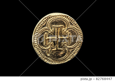 Gold Escudos coin of Philip II (Felipe II) of Spain Cross In Quatrefoil Reverse side Gold Escudos coin of Philip II (Felipe II) of Spain Cross In Quatrefoil Reverse side 82768447