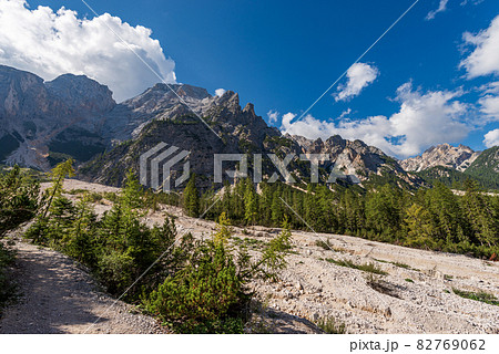 Mountain Range of Croda del Becco or Seekofel - Dolomites Trentino-Alto Adige Italy Mountain Range of Croda del Becco or Seekofel - Dolomites Trentino-Alto Adige Italy 82769062