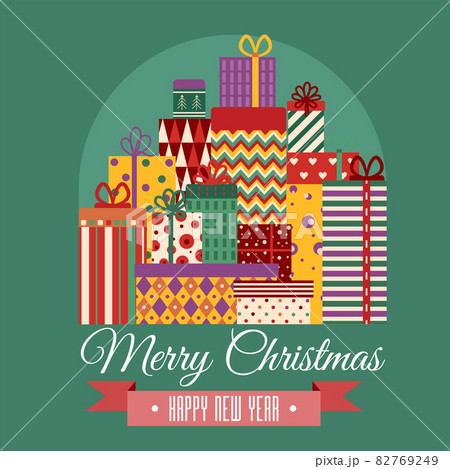 Christmas Gift Boxes with Ribbons and Bows Christmas Gift Boxes with Ribbons and Bows 82769249