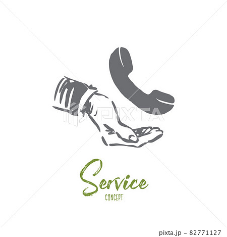 Service, customer, business, support, call center concept. Hand drawn isolated vector. 82771127