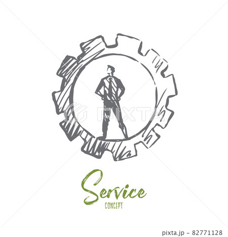 Service, support, customer, business, repair concept. Hand drawn isolated vector. 82771128