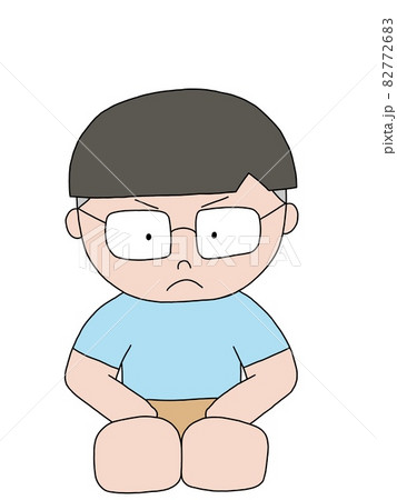 正座少年 真剣のイラスト素材 7726