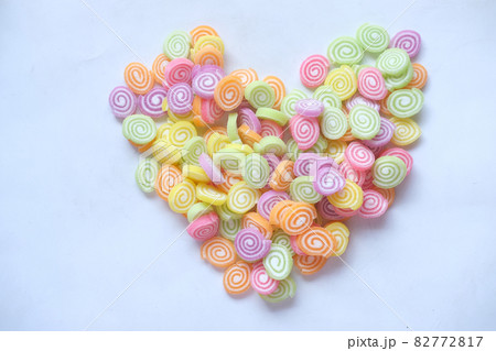 sweet jelly in heart shape on white background sweet jelly in heart shape on white background 82772817