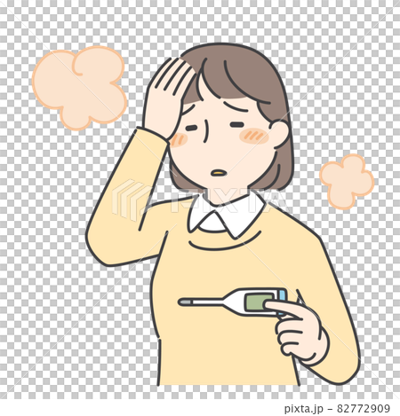 熱がある女性 82772909