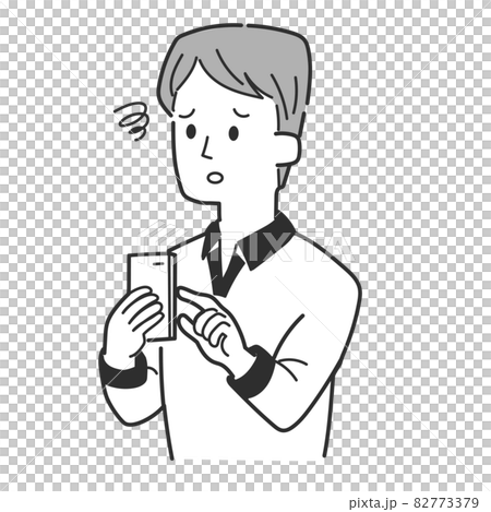 A man who is disappointed while operating a smartphone A man who is disappointed while operating a smartphone 82773379