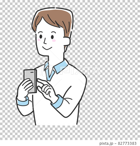 A man operating a smartphone 82773383