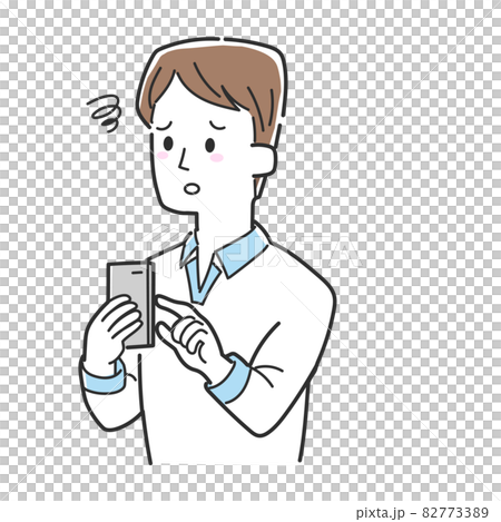 A man who is disappointed while operating a smartphone A man who is disappointed while operating a smartphone 82773389