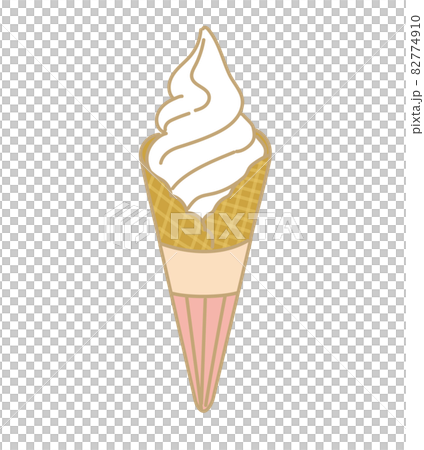 ソフトクリーム イラスト ワッフルコーン バニラ ソフトクリーム イラスト ワッフルコーン バニラ 82774910