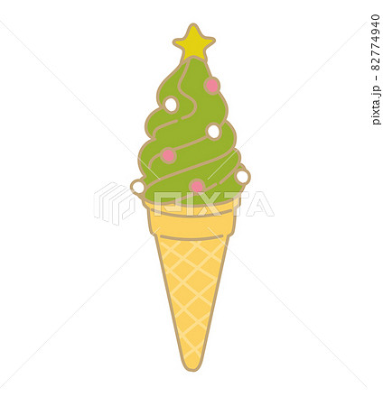 ソフトクリーム　クリスマス　イラスト 82774940