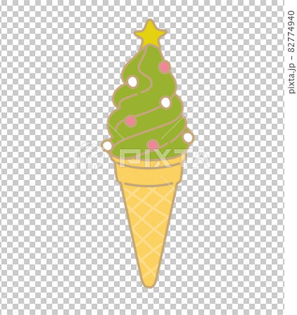 ソフトクリーム　クリスマス　イラスト 82774940