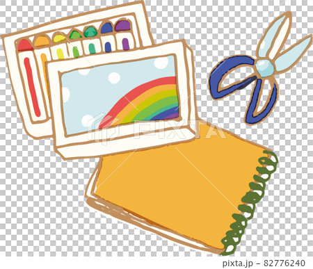 クレヨンとハサミとスケッチブック。 82776240