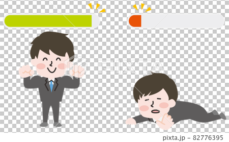 二頭身_体力ゲージと男性 82776395
