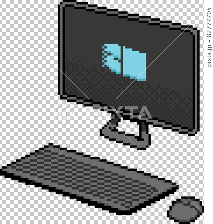 ピクセルアートで描かれたデスクトップPCのベクター ピクセルアートで描かれたデスクトップPCのベクター 82777705