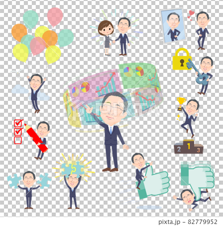 一組戴眼鏡的中年男子，講述成功和積極性 82779952