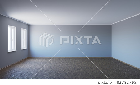 3d Illustration Beautiful Empty Interior with Parquet Floor 82782795