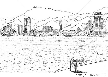 神戸風景 山陰海ビット のイラスト素材 7860