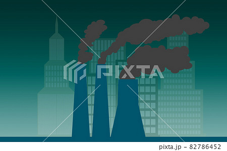 City and industry with air pollution 82786452