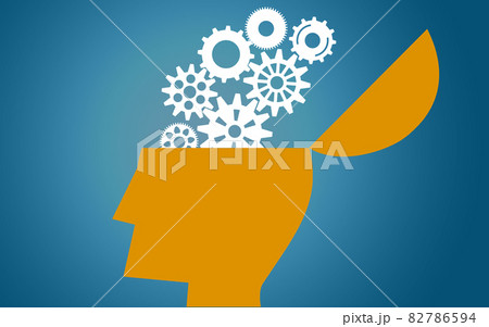Human head with concept of imagination and ideas 82786594