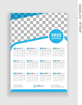 Calendar 2022. Week starts on Monday - Stock Illustration [74051002] - PIXTA