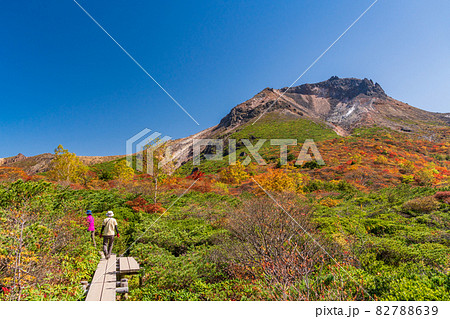（栃木県）那須岳　姥ヶ平・ひょうたん池付近の紅葉 82788639