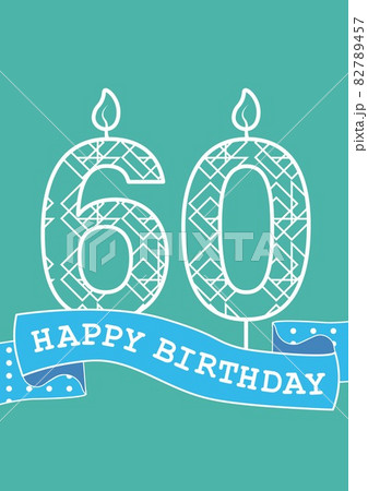 Digitally generated image of happy 60th birthday text against green background 82789457