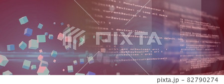 Computer code and multicolor geometric shapes...のイラスト素材 [82790274] - PIXTA
