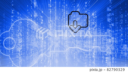 Key icon and folder over data processing background Key icon and folder over data processing background 82790329