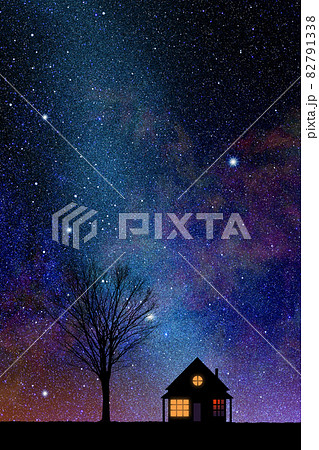 星空と灯のついた家 星空と灯のついた家 82791338