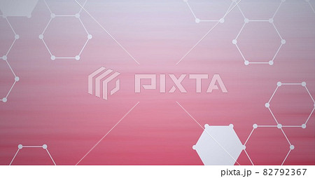 Composition of white hexagons with copy space over pink background Composition of white hexagons with copy space over pink background 82792367