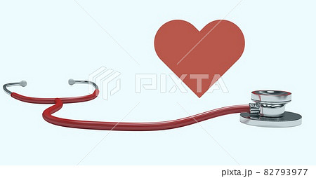 Composition of red heart and stethoscope with copy space on white background Composition of red heart and stethoscope with copy space on white background 82793977