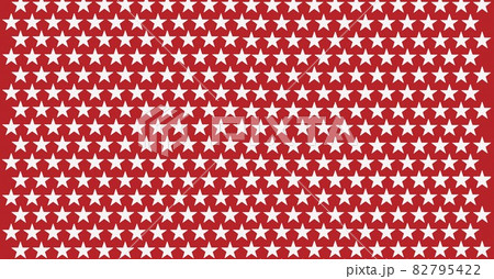 Composition of multiple rows of white stars on red background 82795422