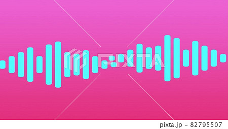 Composition of blue graphic music equalizer over pink background 82795507