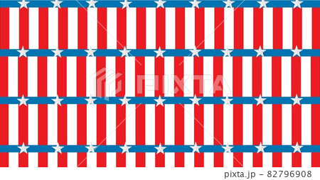 Composition of grid of blue lines with white stars and red and white stripes of american flag 82796908