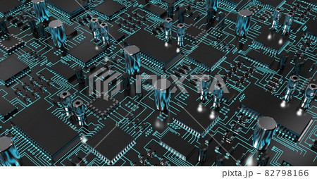 Digitally generated image of microprocessor...のイラスト素材 [82798166] - PIXTA