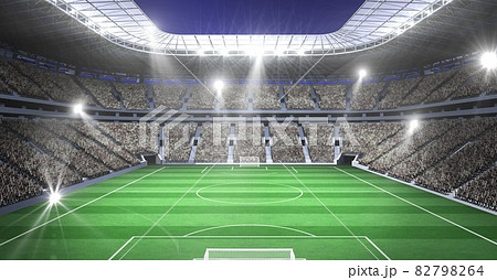 Composition of empty football stadium with blue sky Composition of empty football stadium with blue sky 82798264